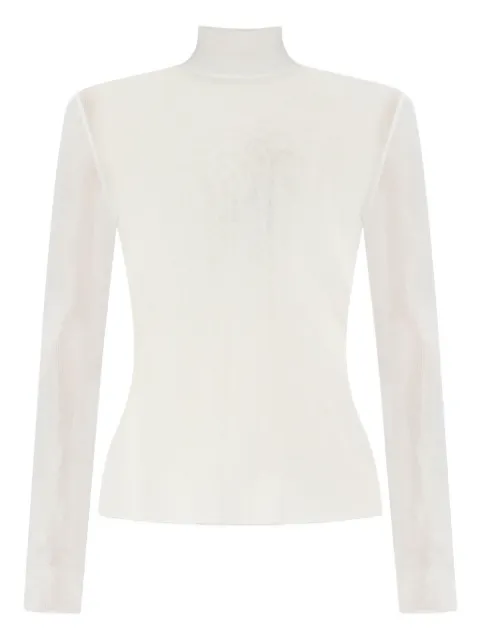 Self-Portrait ribbed high-neck top