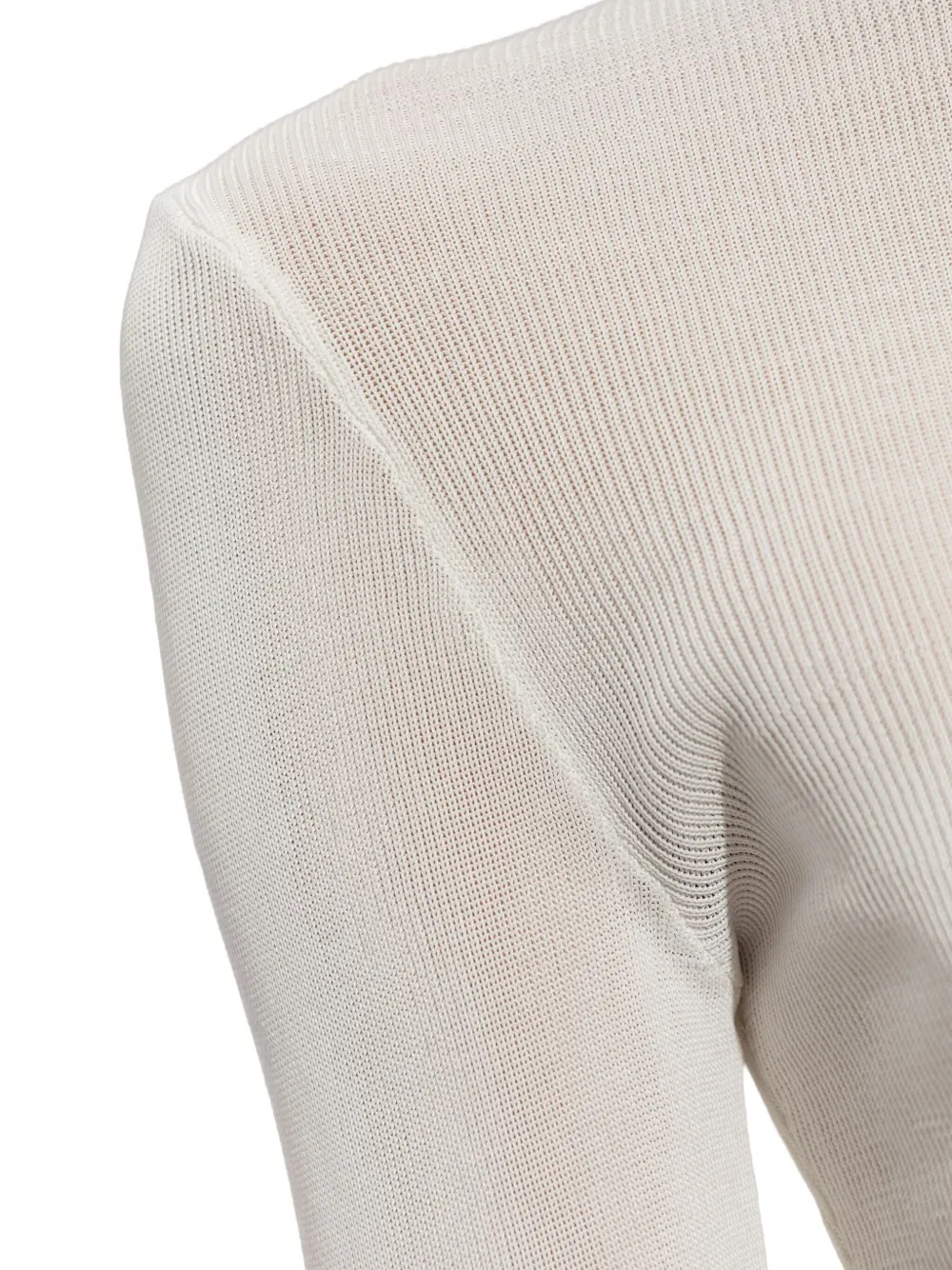 Self-Portrait ribbed high-neck top Wit