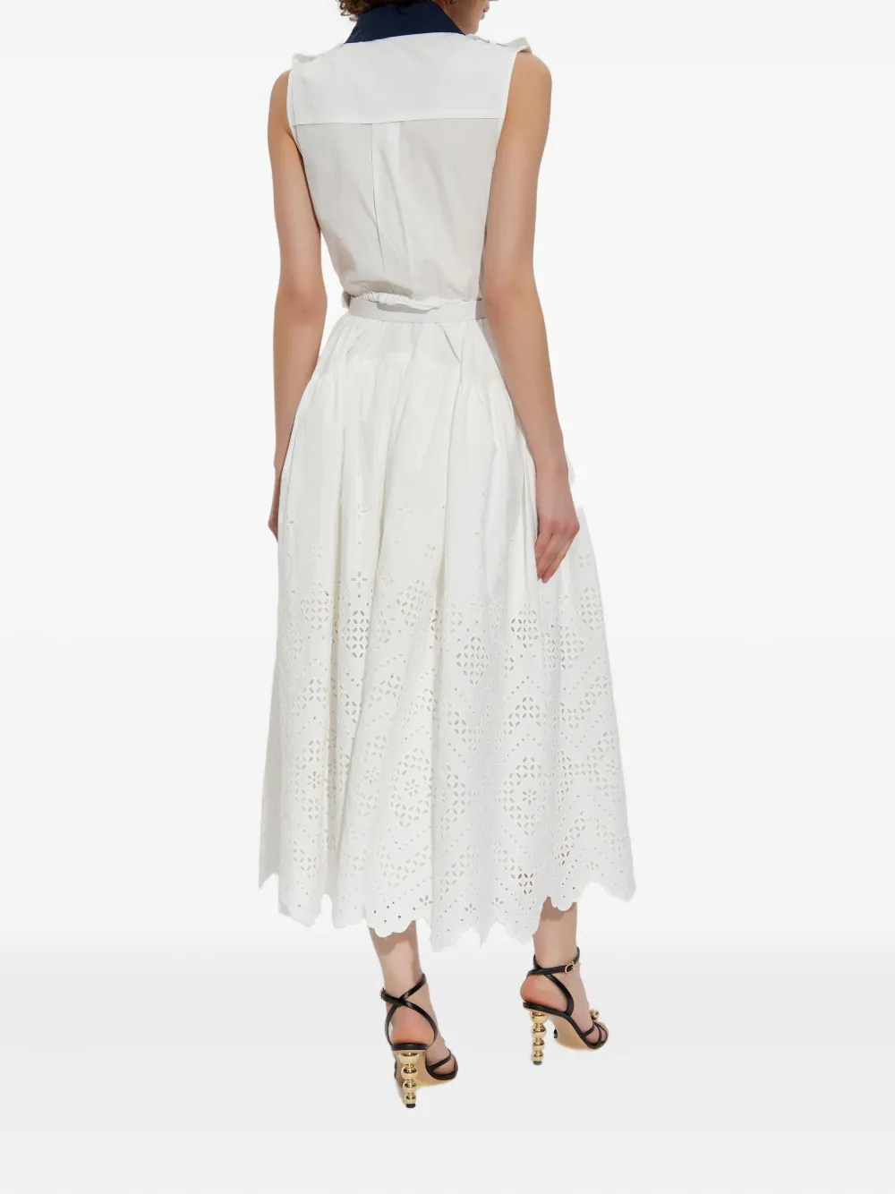 Self-Portrait belted midi dress Wit
