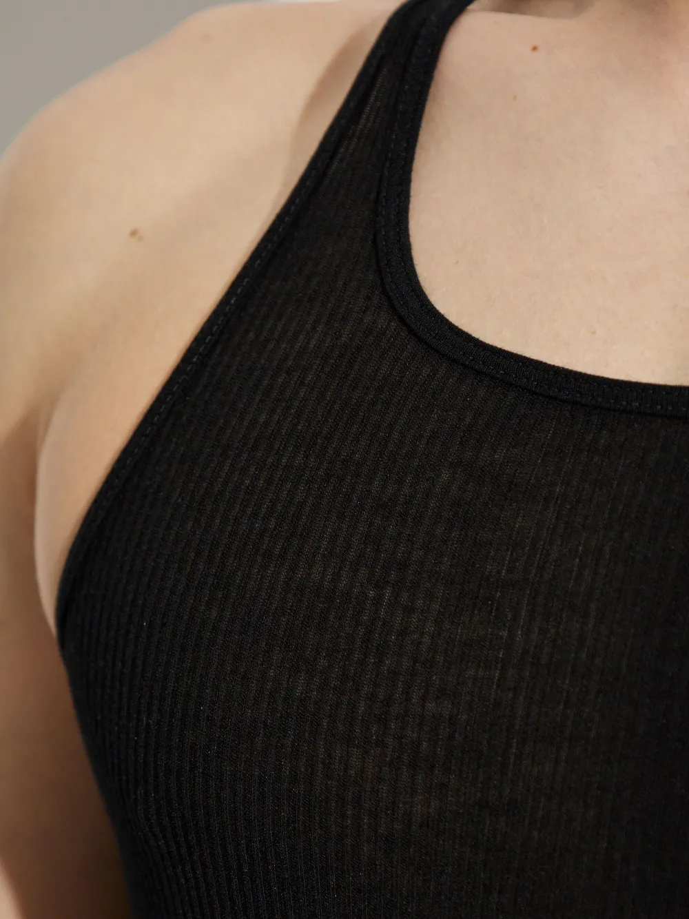 Rick Owens Geribbeld hemd met racerback Zwart