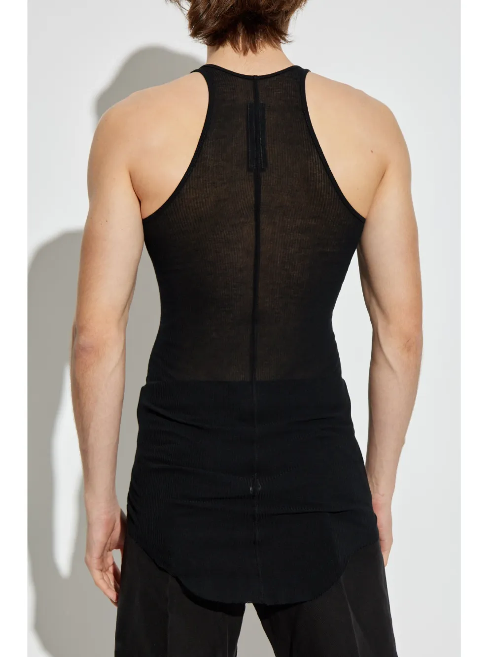 Rick Owens Geribbeld hemd met racerback Zwart