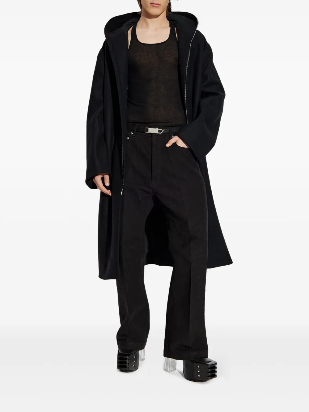Rick Owens Geribbeld hemd met racerback - Zwart