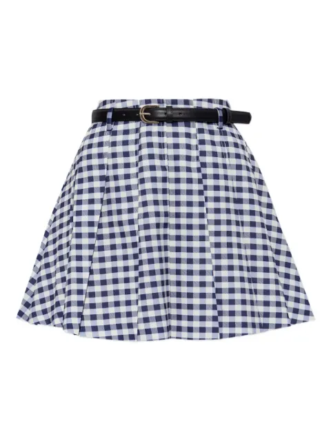 Self-Portrait gingham pleated mini skirt