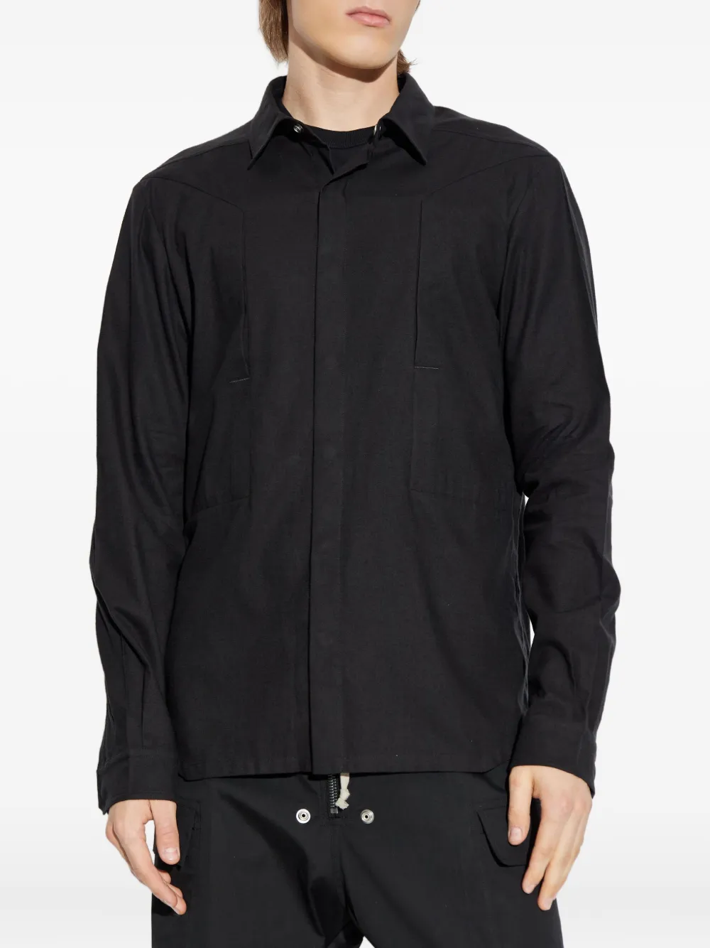 Rick Owens Overhemd met vlakken Zwart