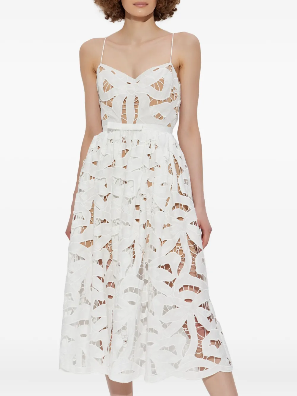 Self-Portrait bow-detail dress Wit