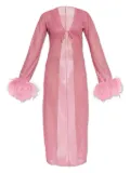 Oséree Lumière Plumage feather-trimmed dress - Pink