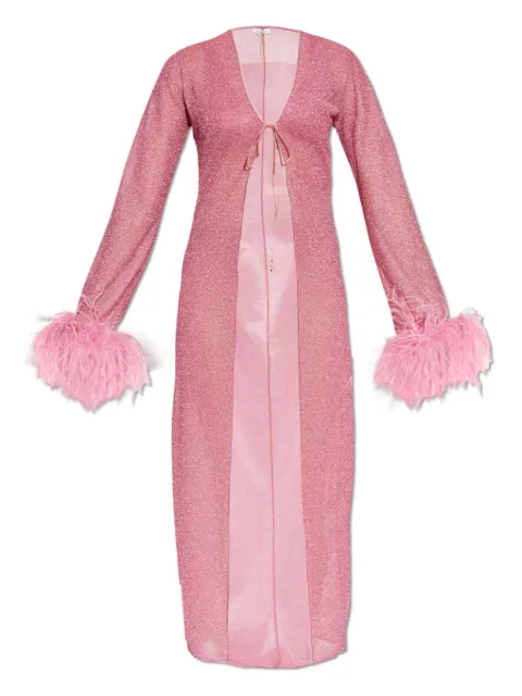 Oséree Lumière Plumage feather-trimmed dress