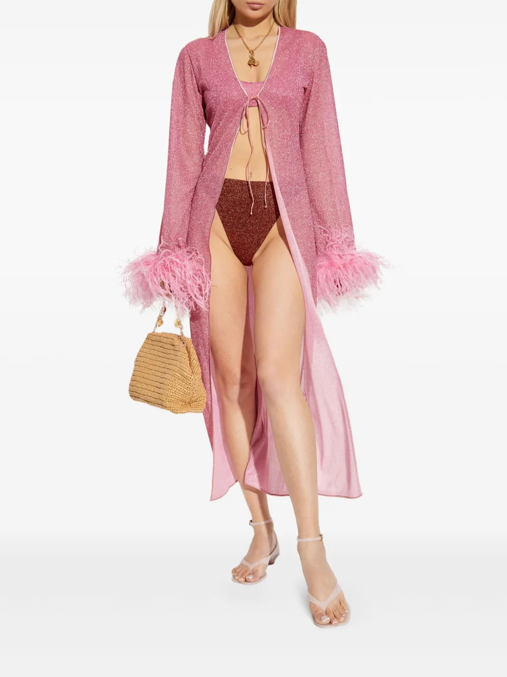 Oséree Lumière Plumage feather-trimmed dress | Day Dresses | Image 2