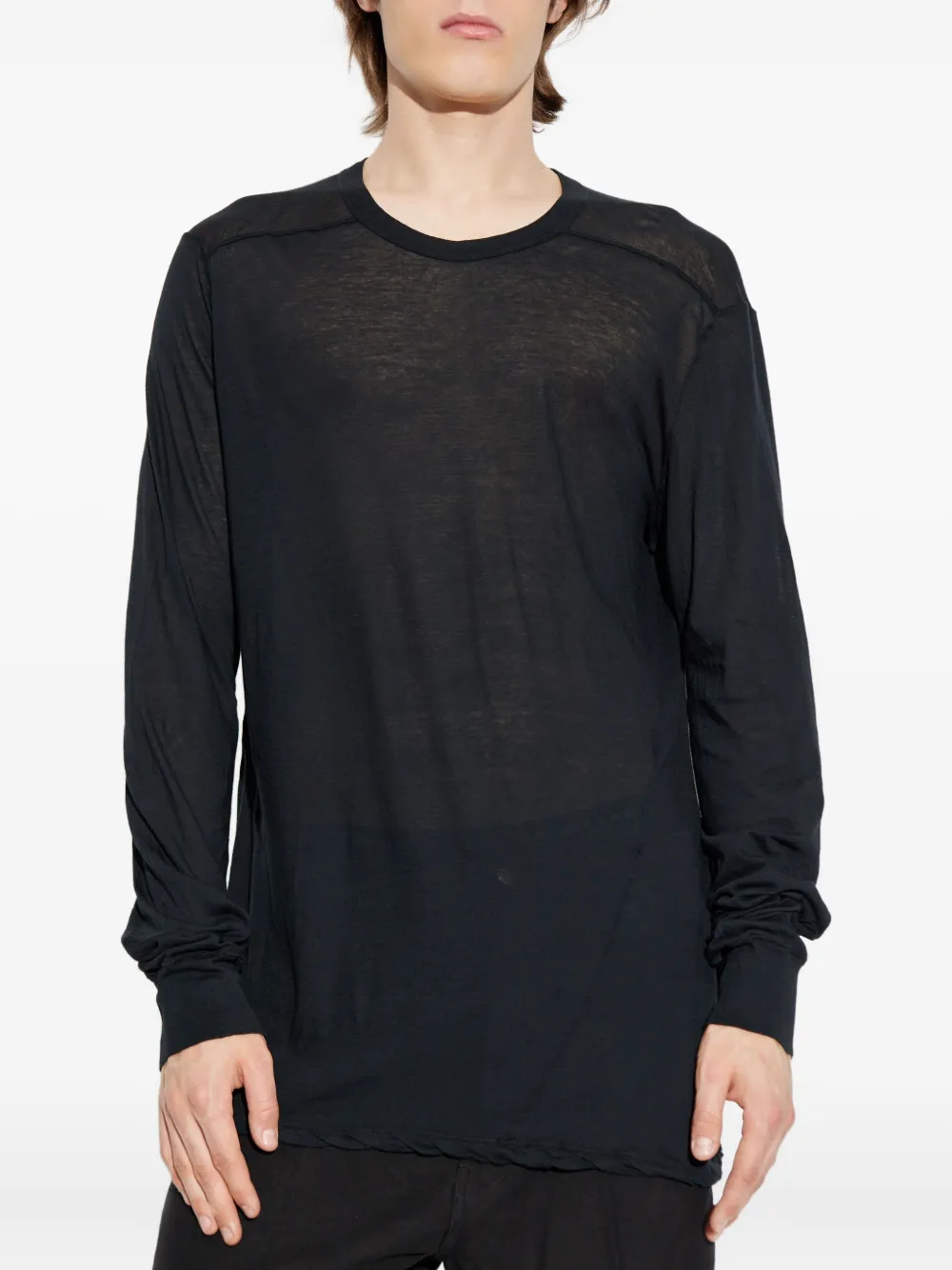 Rick Owens T-shirt met lange mouwen Zwart