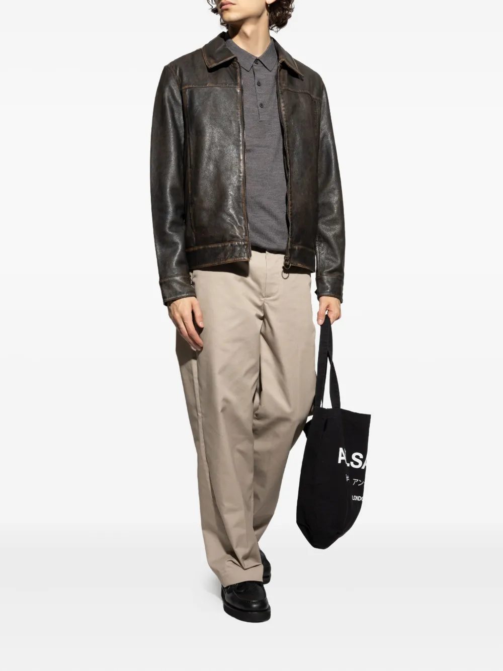 AllSaints short-sleeves logo polo shirt Grijs