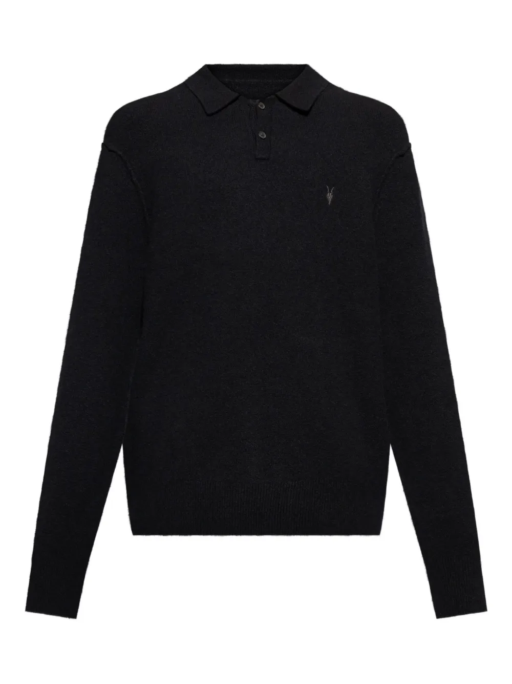 AllSaints Sattten polo-neck long-sleeves sweater Zwart