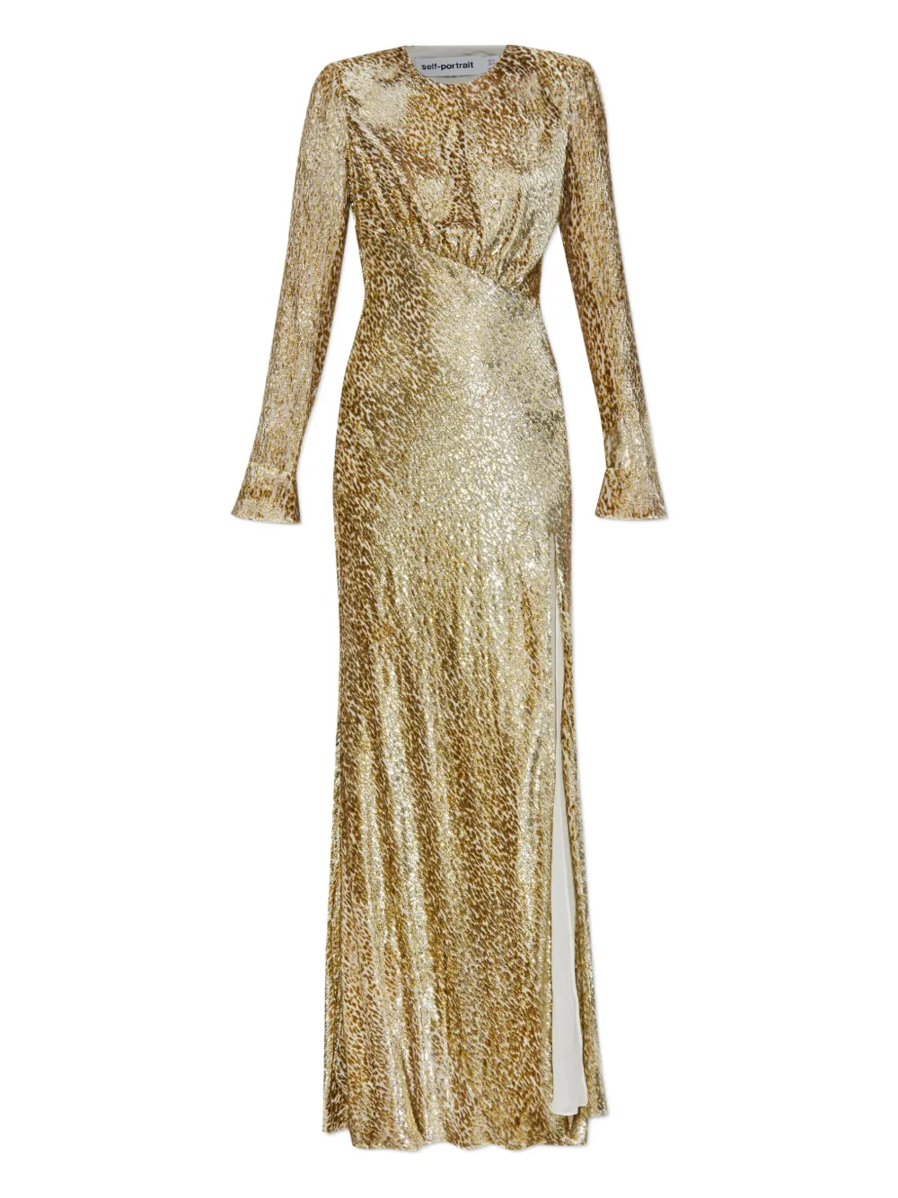 Self-Portrait open-back maxi dress Geel