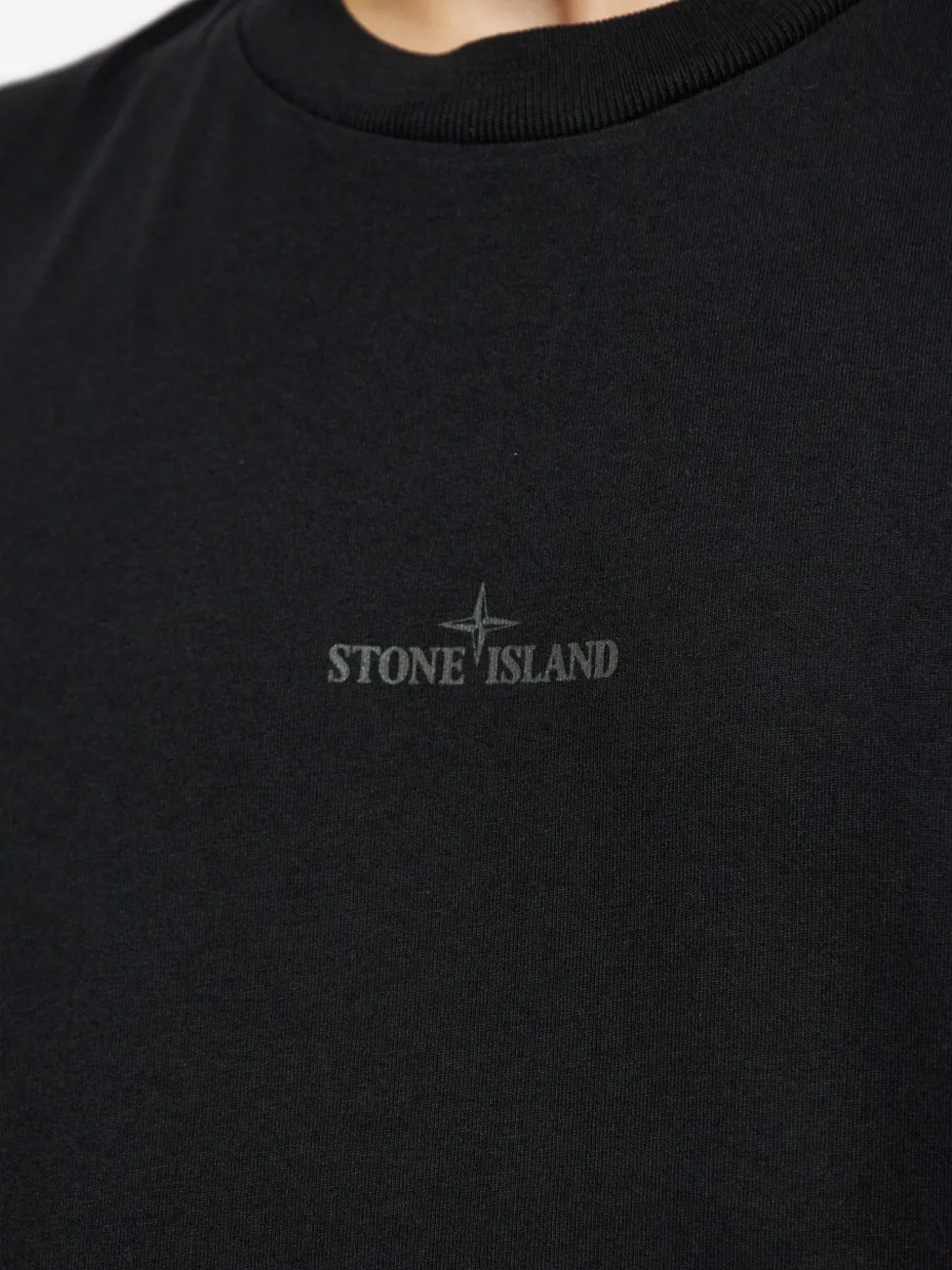 Stone Island Katoenen T-shirt Zwart