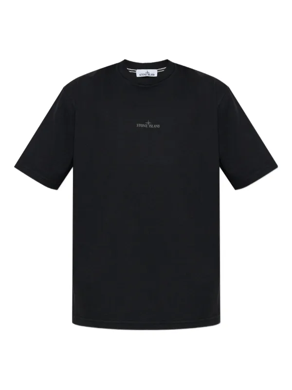 【関税＆送料込み】Stone  Black Cotton T-Shirt Stone Island Cotton T-shirt | Black | FARFETCH IN