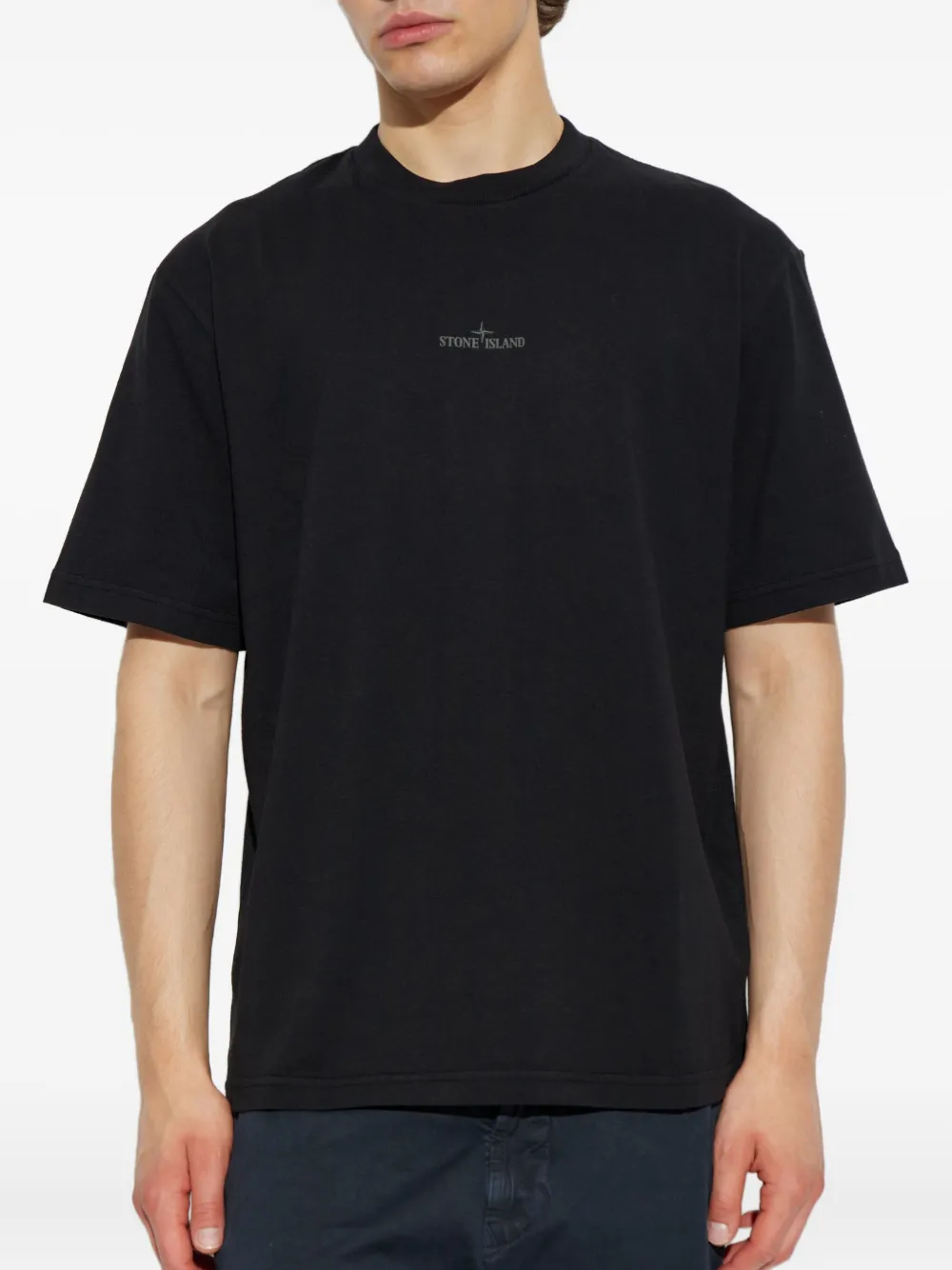 Stone Island Katoenen T-shirt Zwart