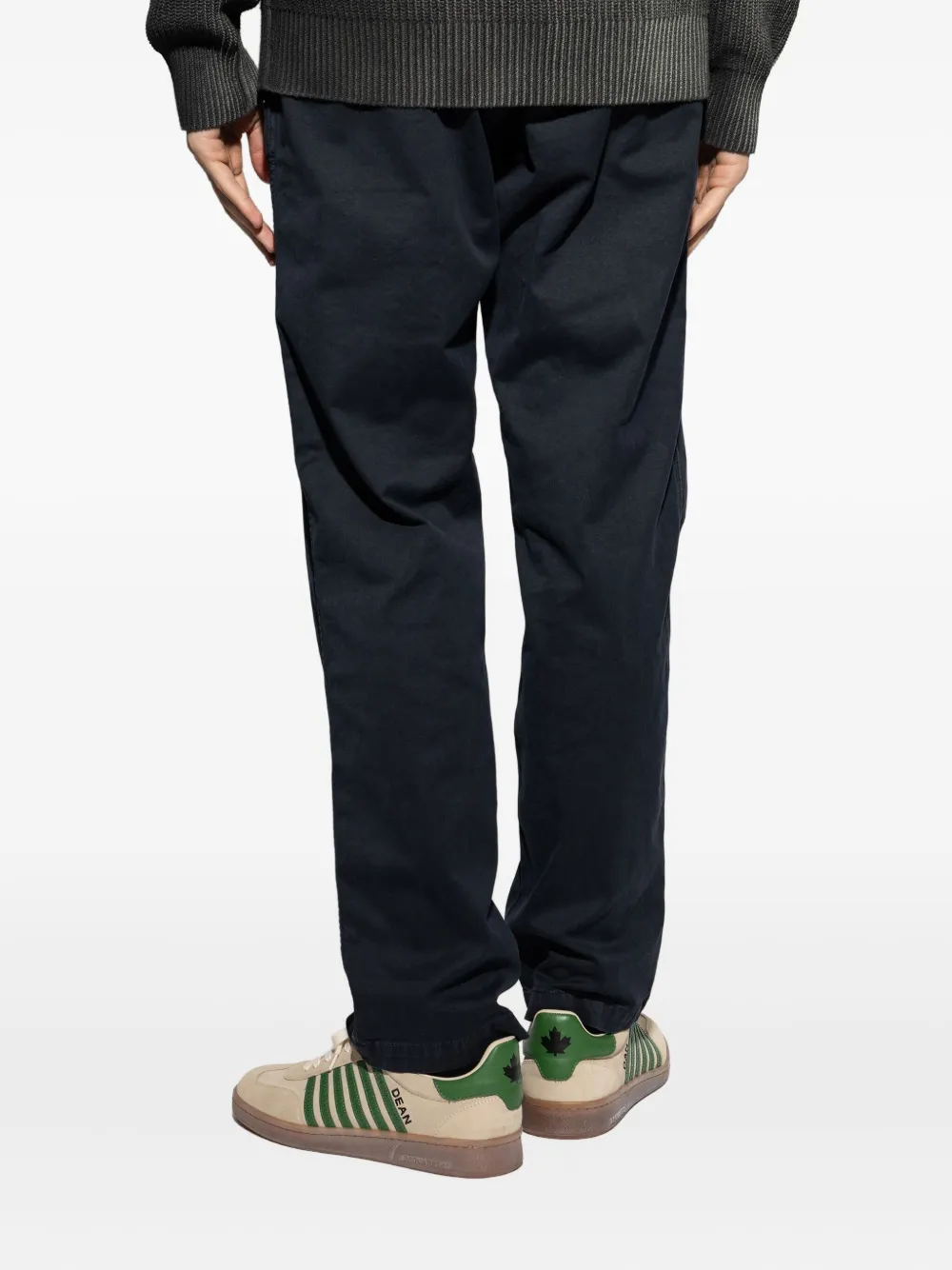 Stone Island Compass-patch cotton trousers Blauw