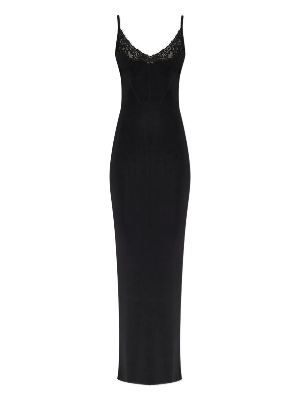 Self-Portrait lace-insert dress Zwart