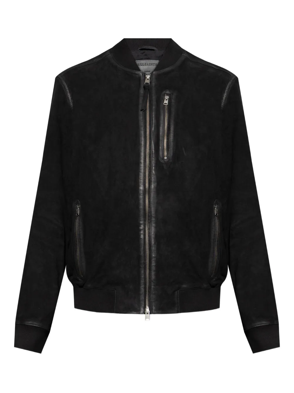 AllSaints suede bomber jacket Zwart