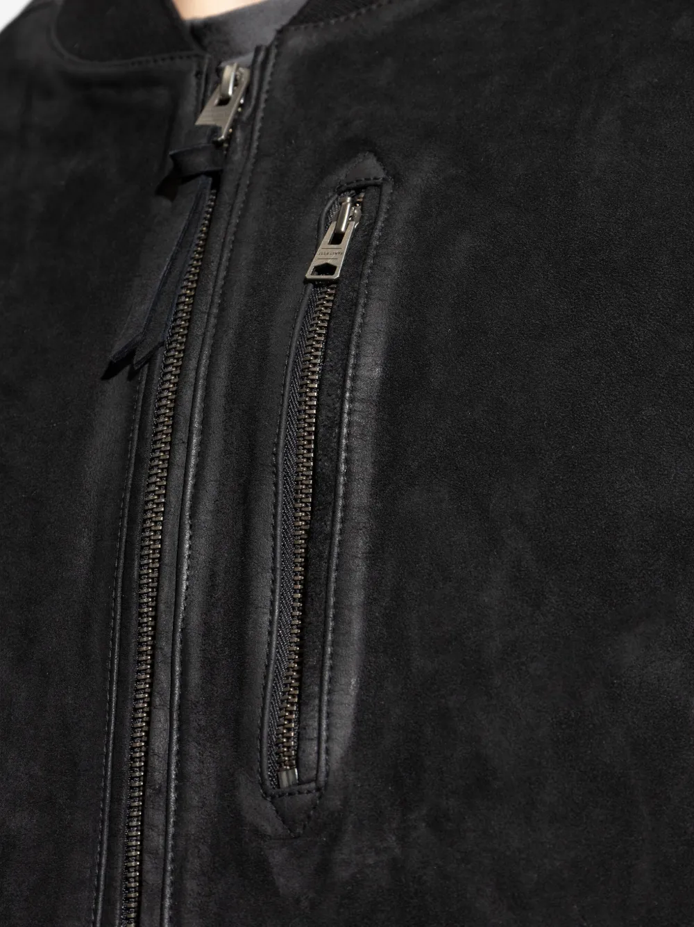 AllSaints Suède bomberjack Zwart