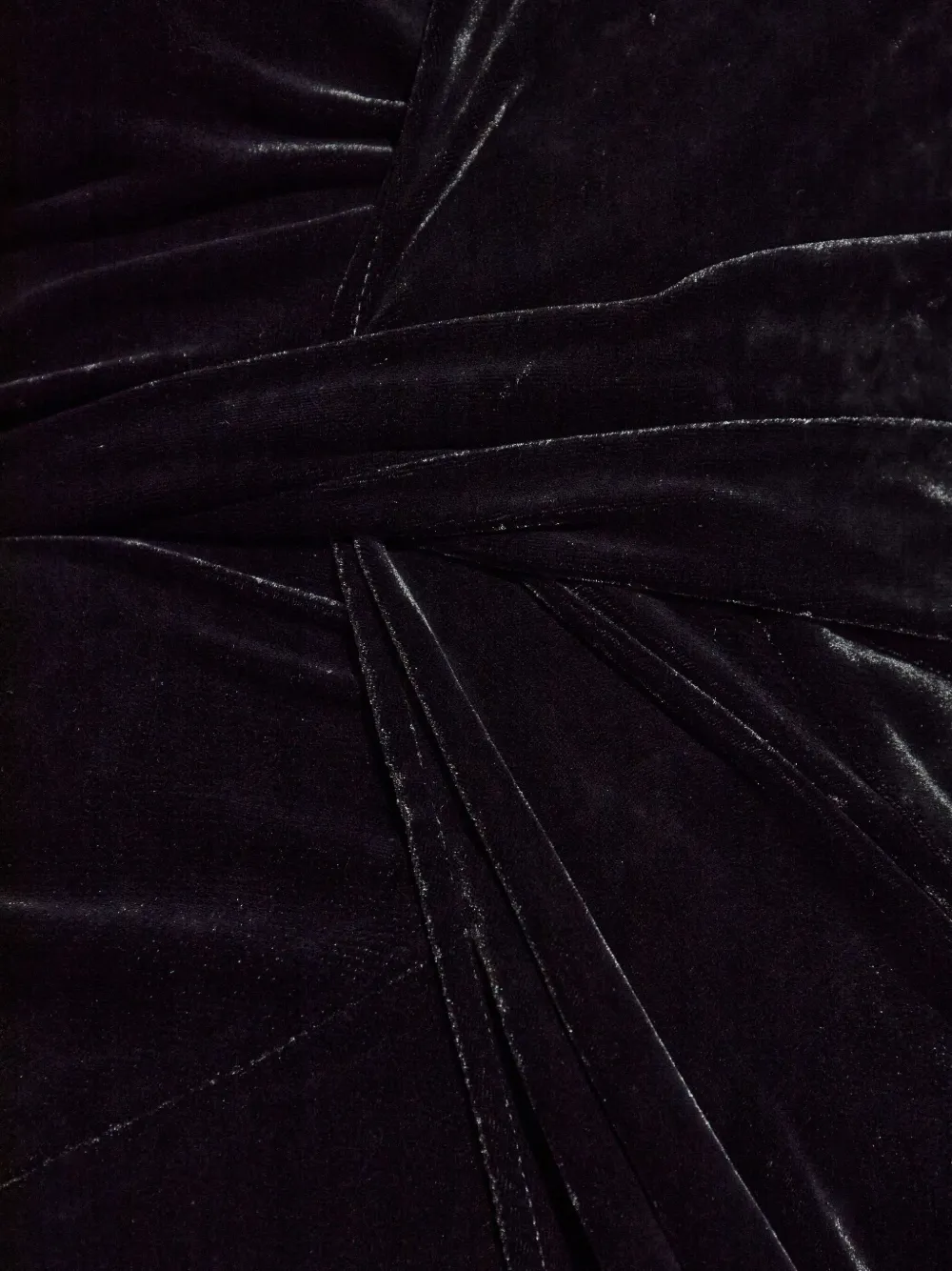 Rick Owens Gedrapeerde fluwelen midi-jurk Zwart