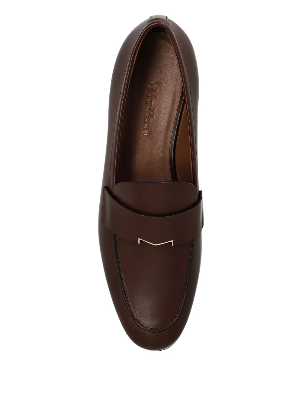 Max Mara Regent leren loafers Bruin