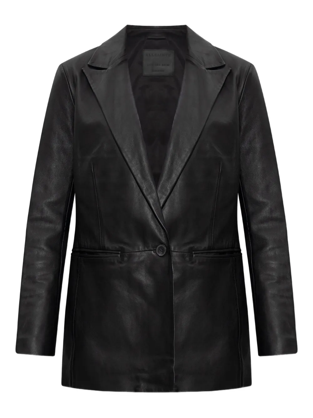 AllSaints Deri leather blazer Zwart