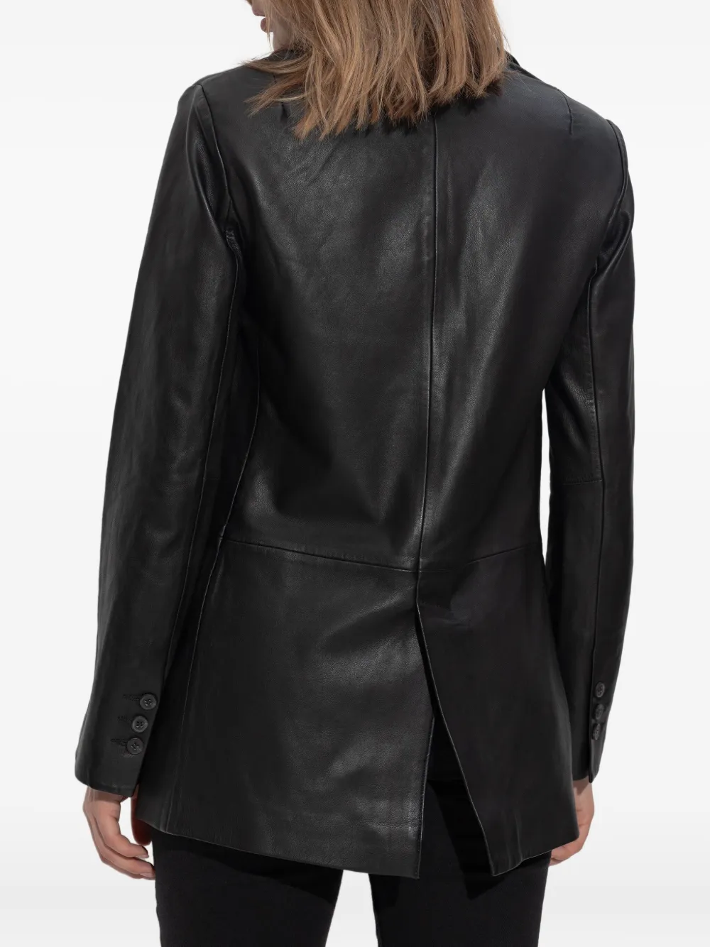 AllSaints Deri leather blazer Zwart