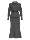 Self-Portrait twill midi dress - Grey