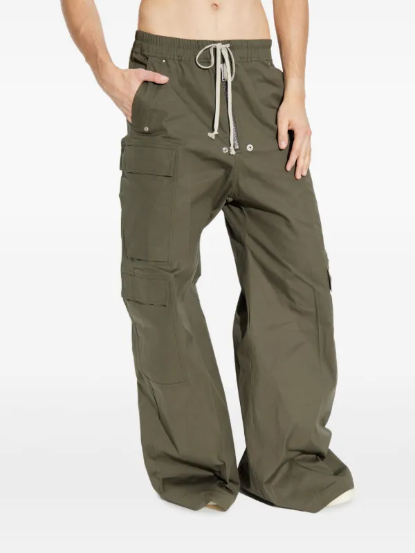オリーブ カーゴパンツ ドローストリング付き オリーブ カーゴパンツ ドローストリング付き