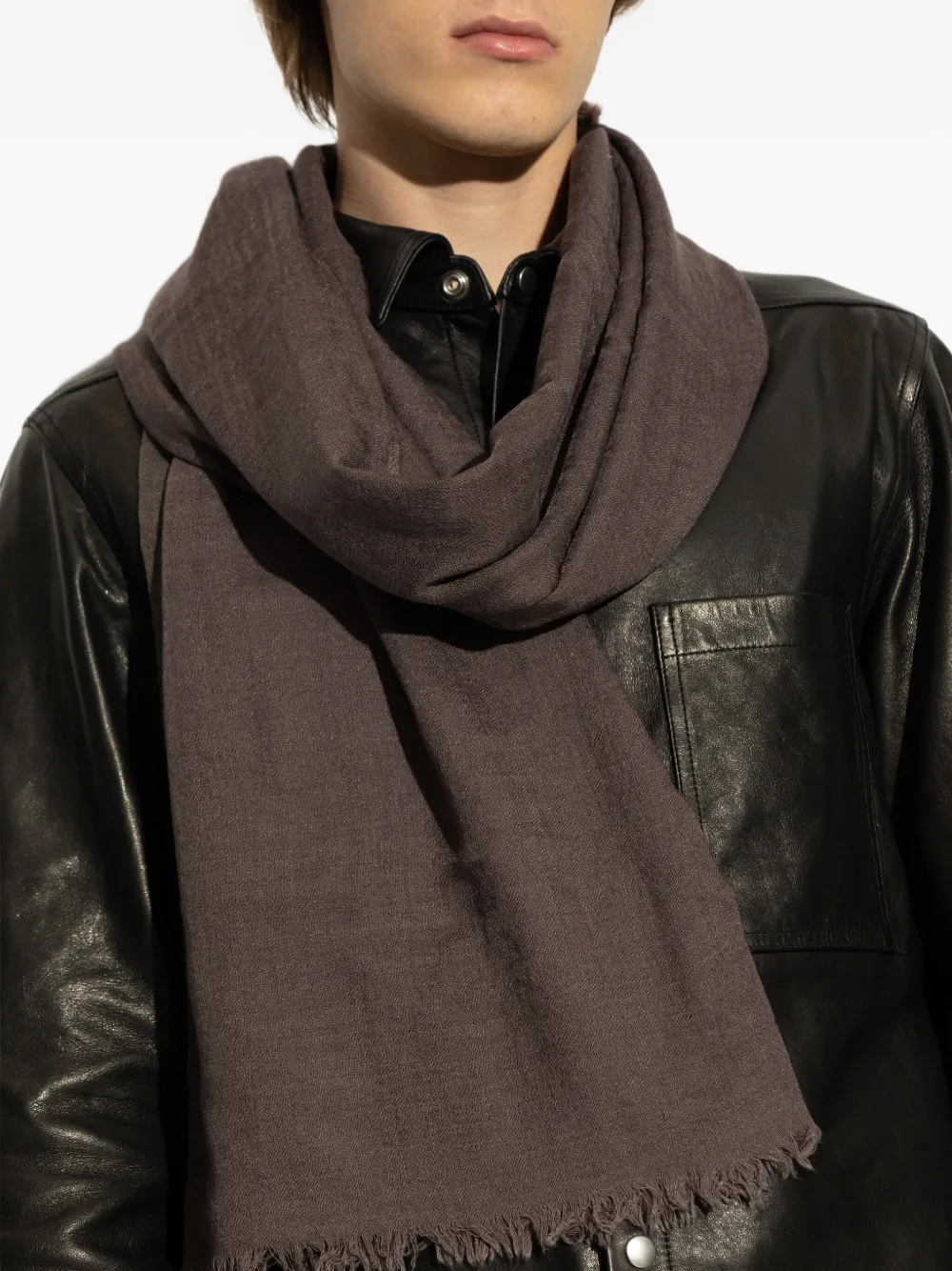 Rick Owens Sjaal met franje Bruin