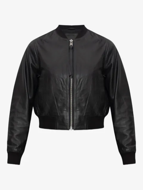 AllSaints Orten leather zip-front bomber jacket