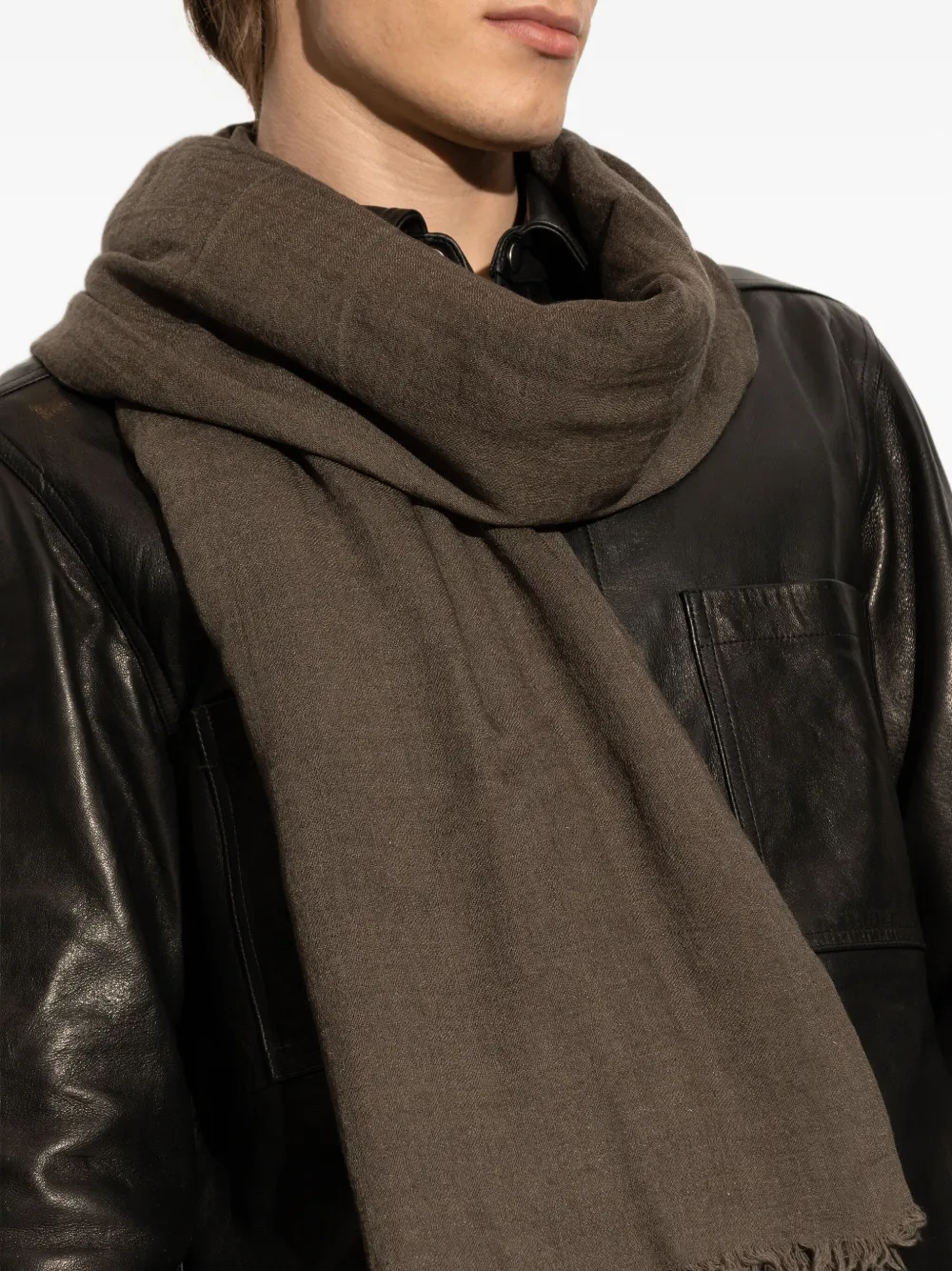 Rick Owens Sjaal met franje Bruin