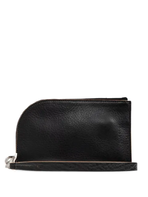 Rick Owens curved zip leather wallet