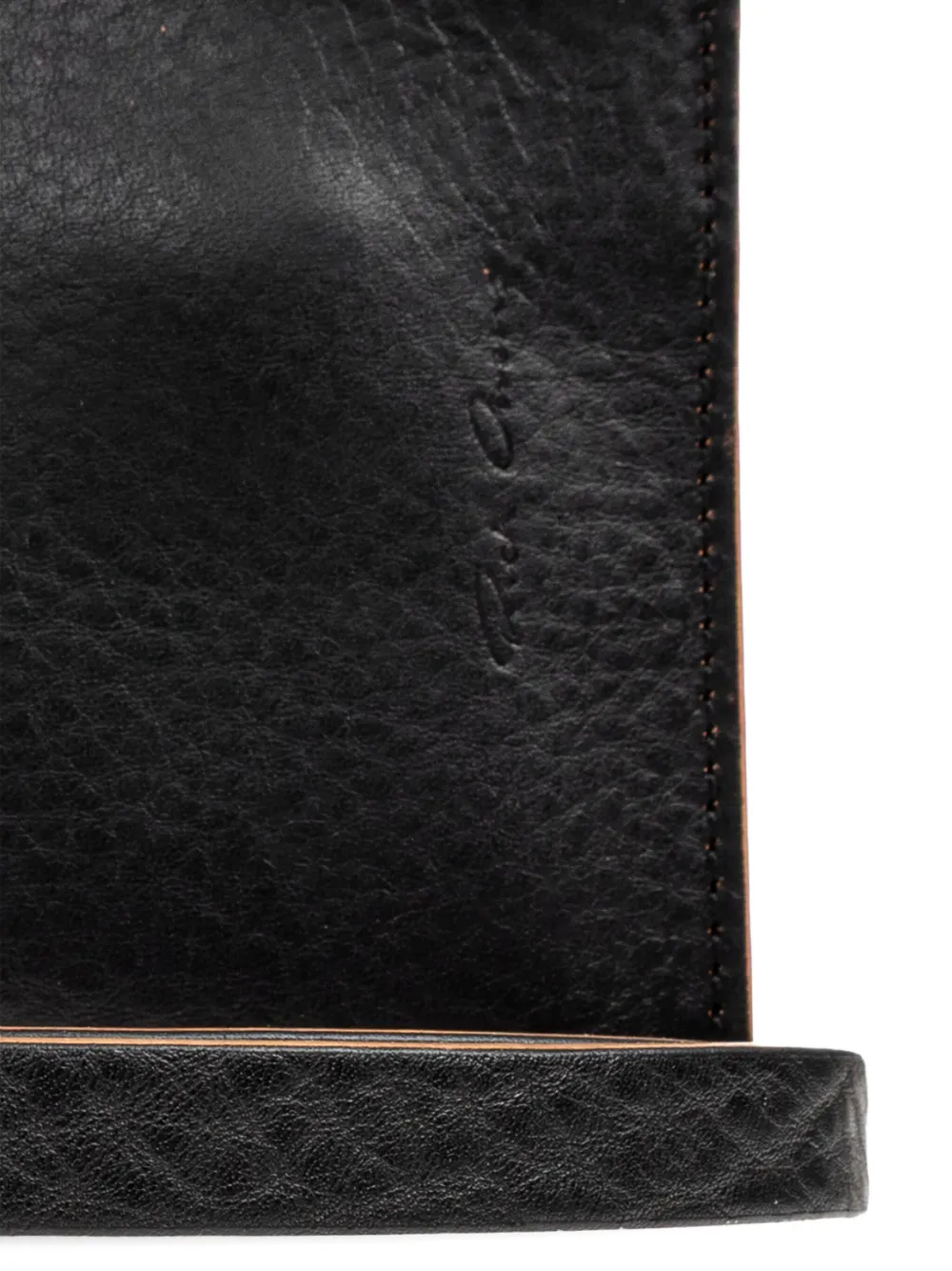 Rick Owens curved zip leather wallet 09 BLACK