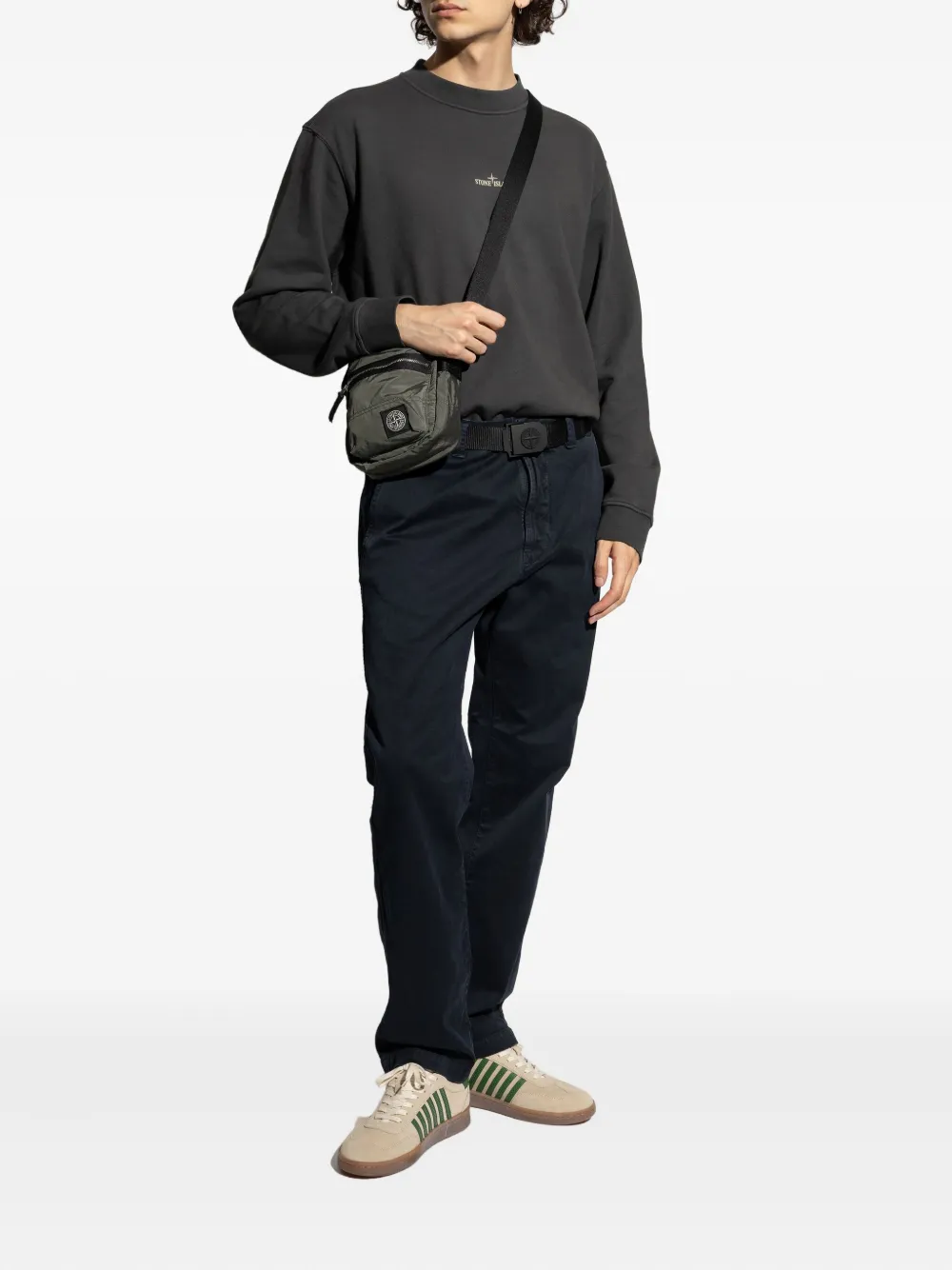 Stone Island Sweater met geborduurd logo Grijs