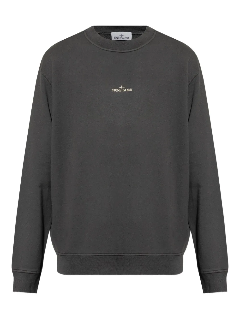 Stone Island logo-embroidered crew-neck sweatshirt Grijs