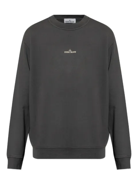 Stone Island logo-embroidered crew-neck sweatshirt