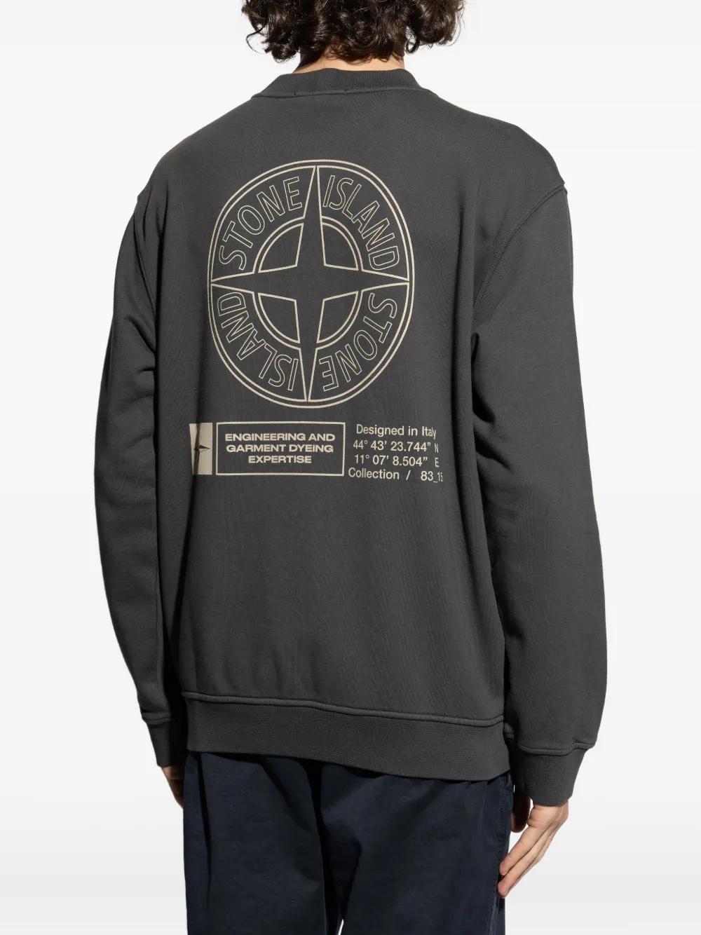 Stone Island Sweater met geborduurd logo Grijs