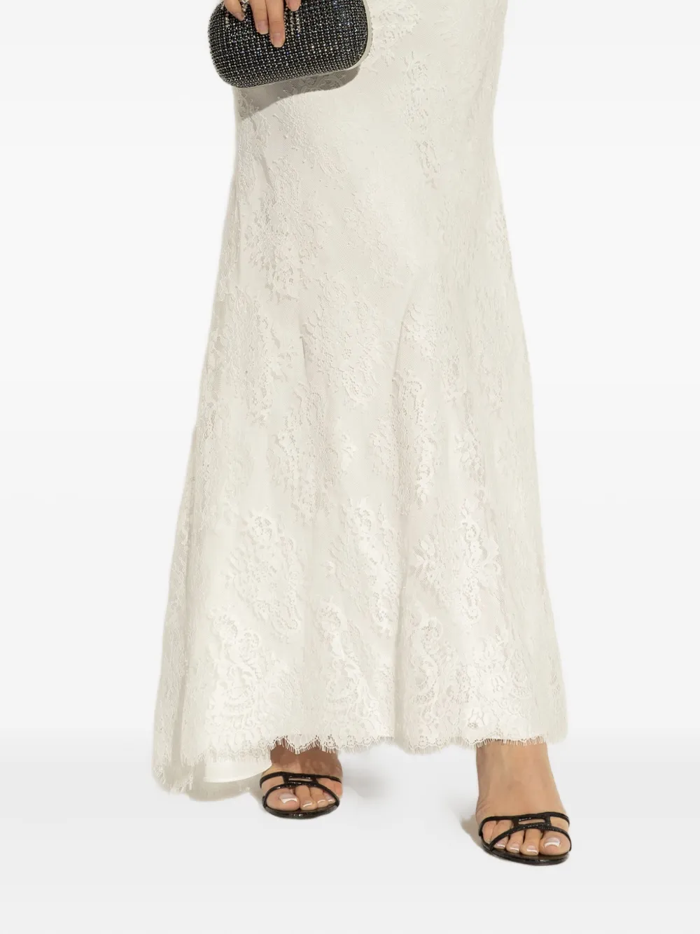 Self-Portrait lace embroidered maxi dress Wit