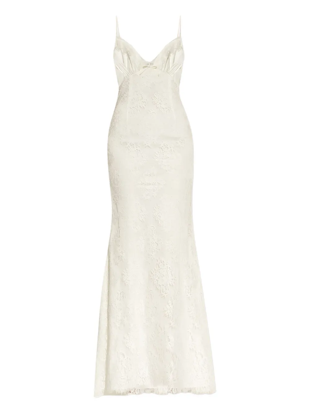 Self-Portrait lace embroidered maxi dress Wit