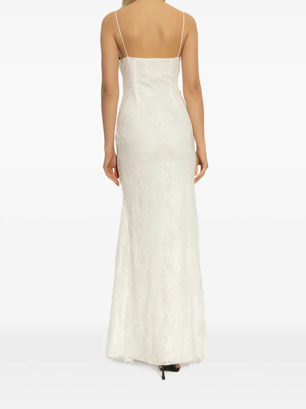Self-Portrait lace embroidered maxi dress Wit