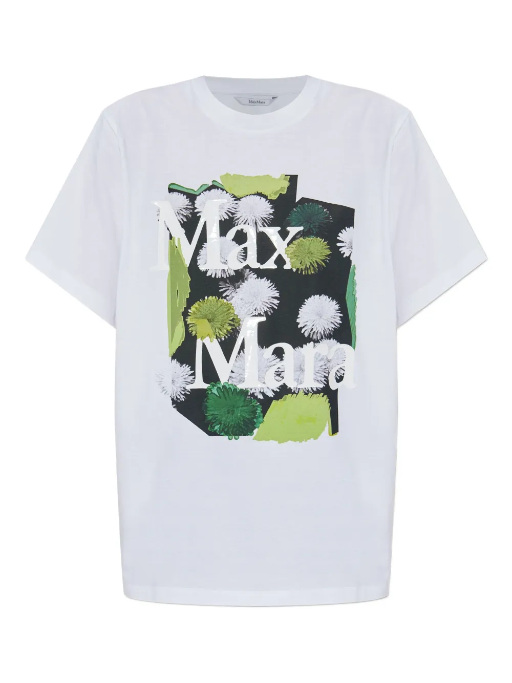 Max Mara T-shirt in cotone a fiori - Bianco