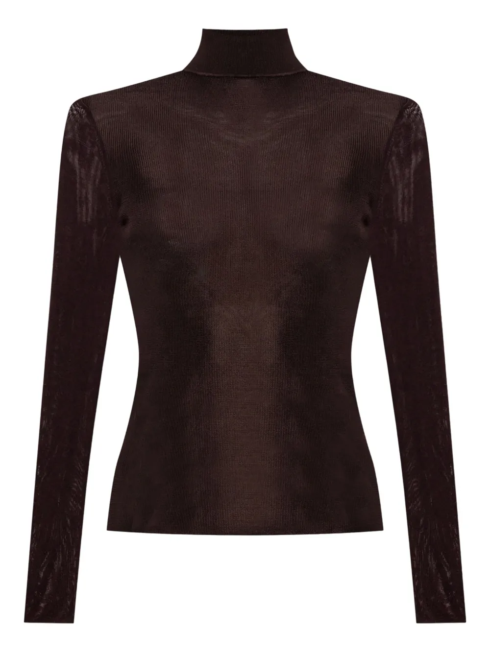 Self-Portrait ribbed turtleneck top Bruin