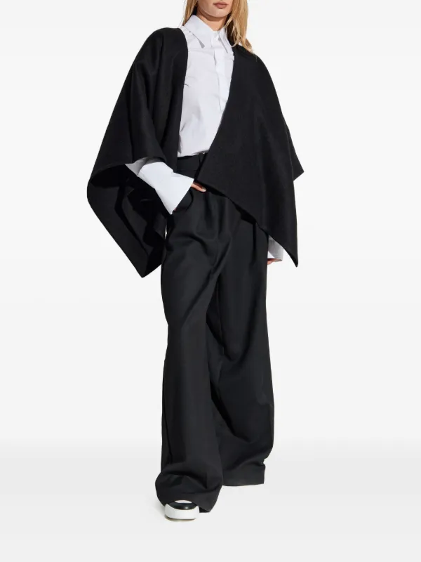 Max Mara Serra Draped Cape | Black | FARFETCH Max Mara Serra Draped Cape | Black | FARFETCH