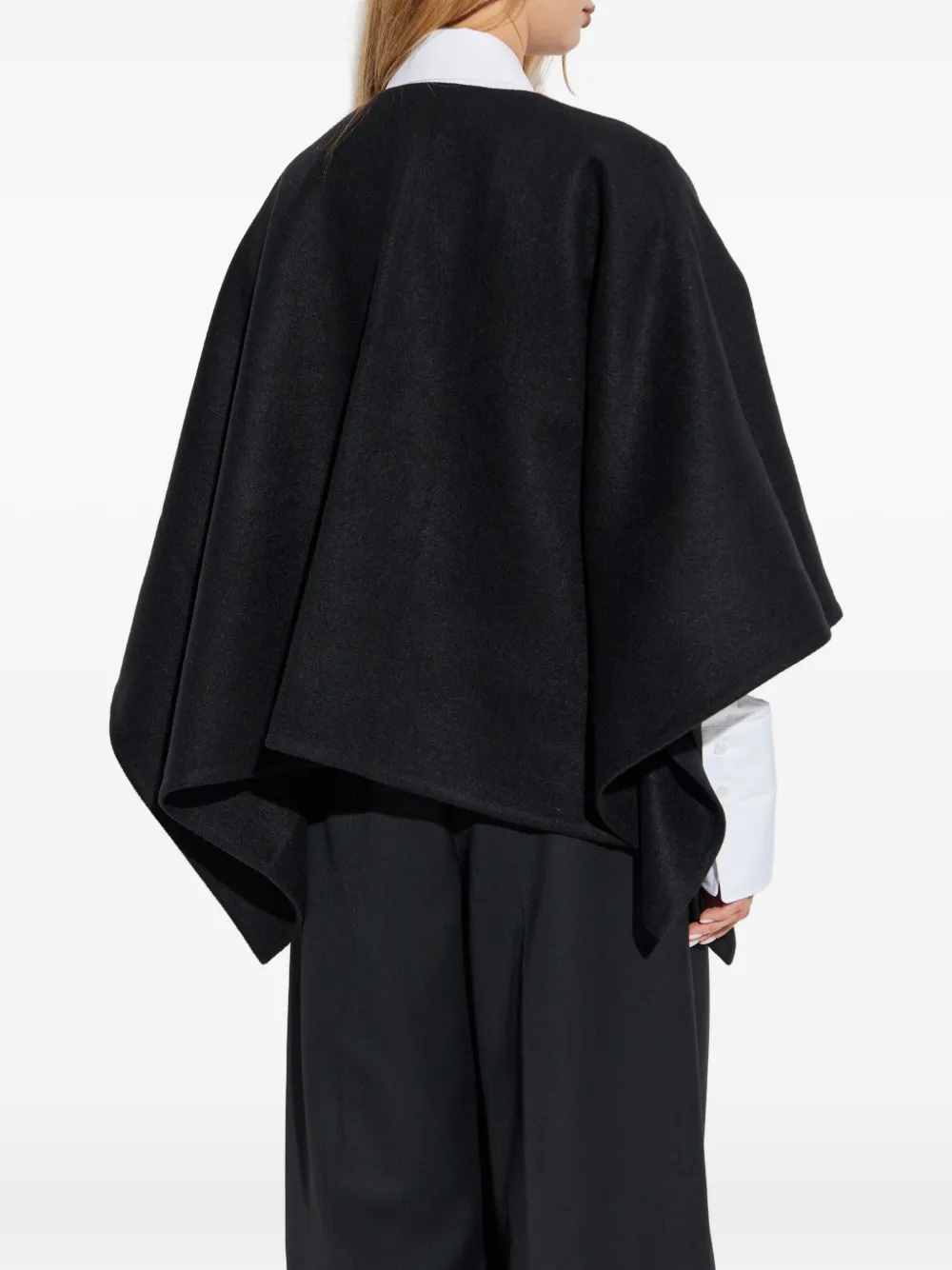 Max Mara Serra gedrapeerde cape Zwart