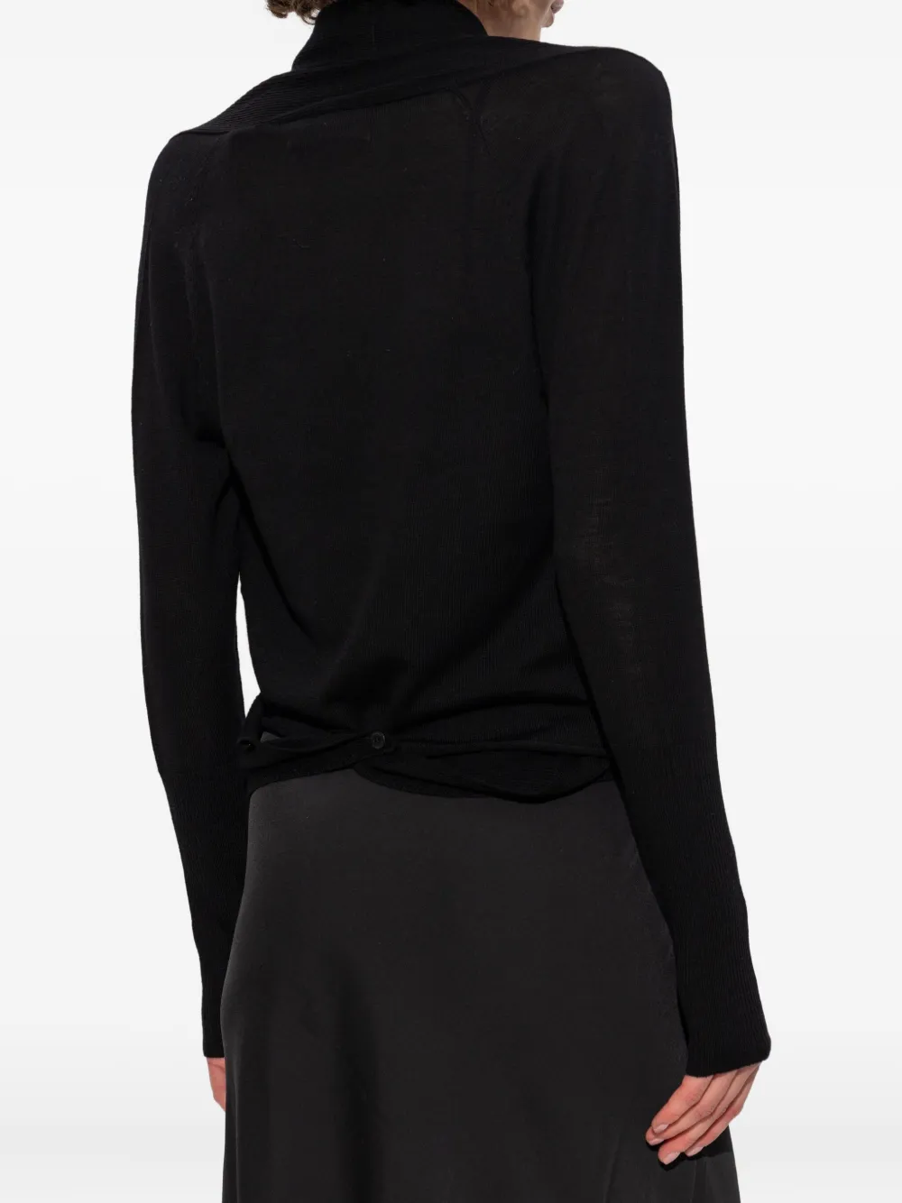 AllSaints Wasson geribbeld wikkelvest Zwart