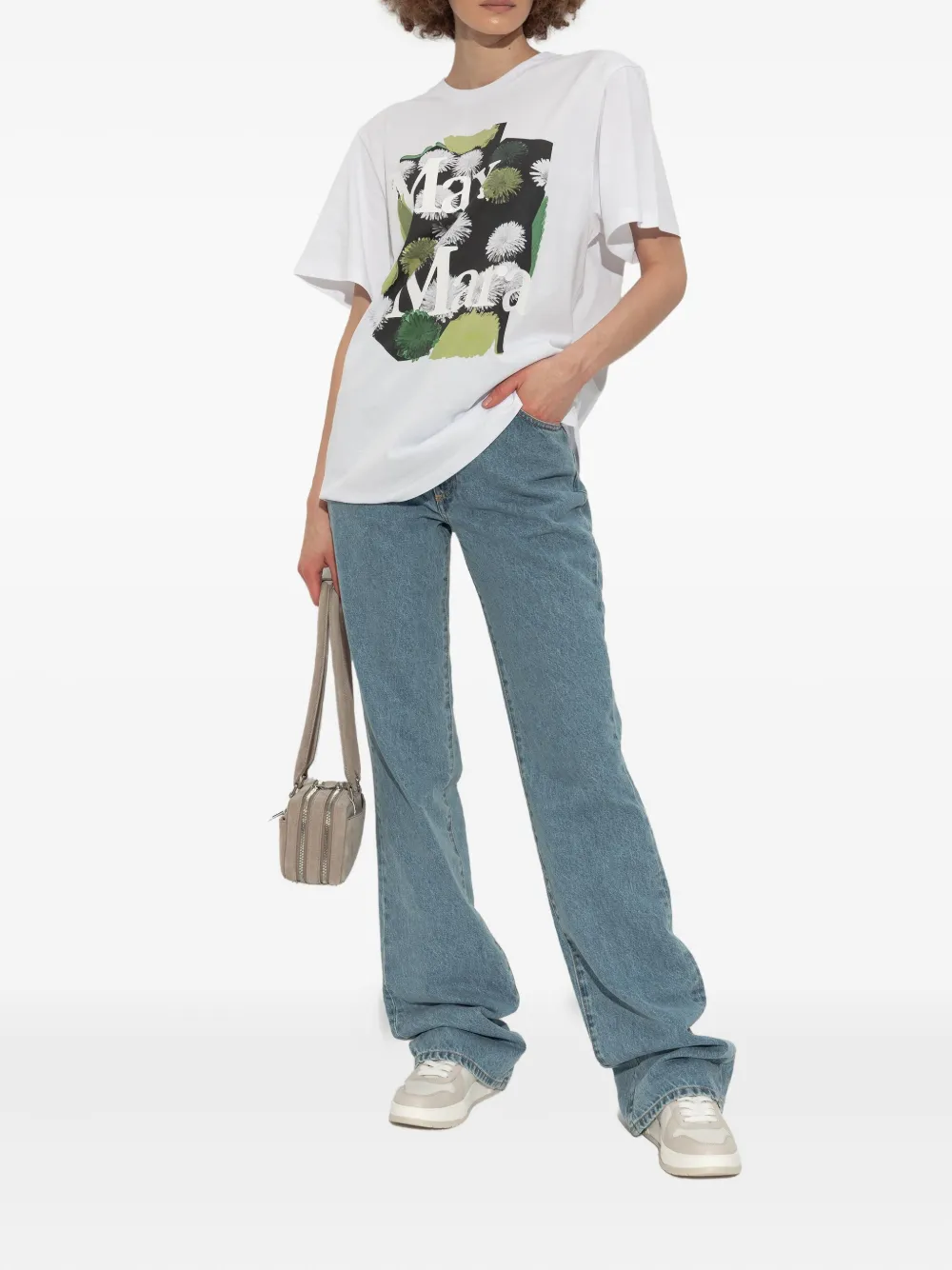 Max Mara Chillblock leren sneakers Wit