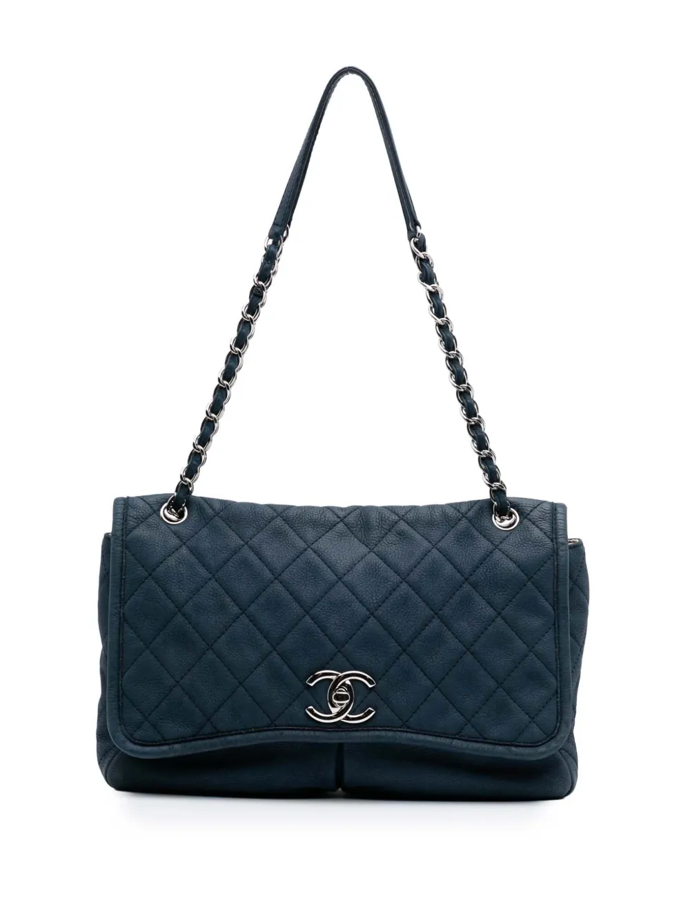 CHANEL Pre-Owned 2012 ラージ マトラッセ ヌバック ナチュラルビューティ スプリットポケット フラップ CHANEL Pre-Owned 2012 ラージ マトラッセ ヌバック ナチュラルビューティ スプリットポケット フラップ
