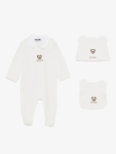 Moschino Kids embroidered collared babygrow set