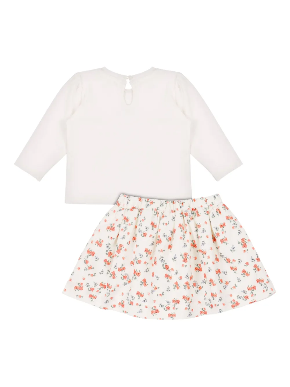 Moschino Kids Rok en top met geborduurde teddybeer en bloemenprint - 84440 - Azzurro